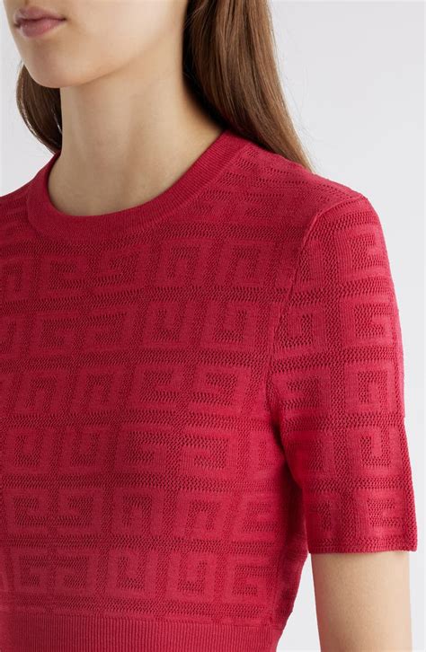 Cropped sweater in 4G jacquard 